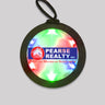 Full Color Custom Decal on a Light Up Medallion on Black Lanyard [Red Green Blue Lights]