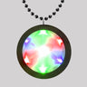 Full Color Custom Decal on a Light Up Medallion with Mardi Gras Beads [Red, Blue, Green Lights]