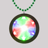 Full Color Custom Decal on a Light Up Medallion with Mardi Gras Beads [Red, Blue, Green Lights]
